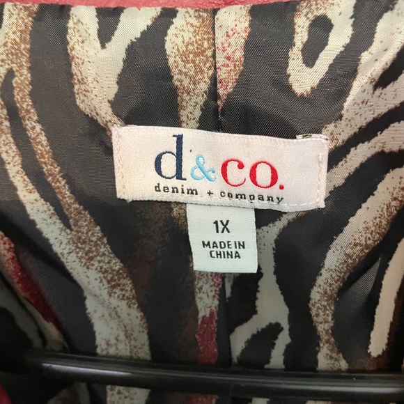 Denim & company red leather jacket size 1X - Picture 2 of 5